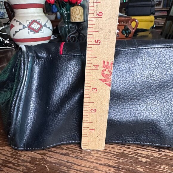 Loungefly Disney Minnie Mouse Tote Bag Embossed Black Faux Leather Polka Dot Bow - Picture 11 of 13